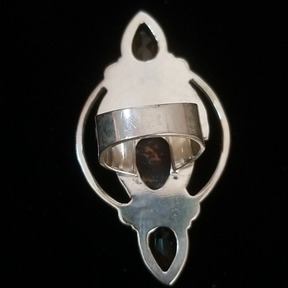 Vintage Sajen Goddess Sterling Silver and Citrine Ring SZ 7 3/4 - Picture 6 of 16